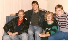 Fall 1988, Lawrence, KS, fr. left - Rimas Kurtinaitis, Sarunas Marciulionis, Vita Zemaitis, Donny Nelson.