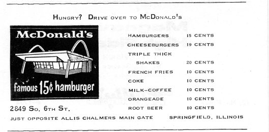 S. Sixth St. ad, circa 1957