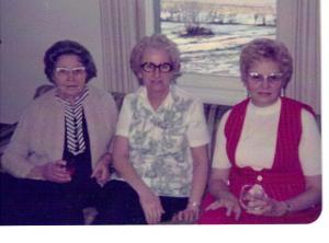 L to r:  Nancy Pazemetsky, friend Bernice Kurila, Ann Pazemetsky Traeger, circa 1985.