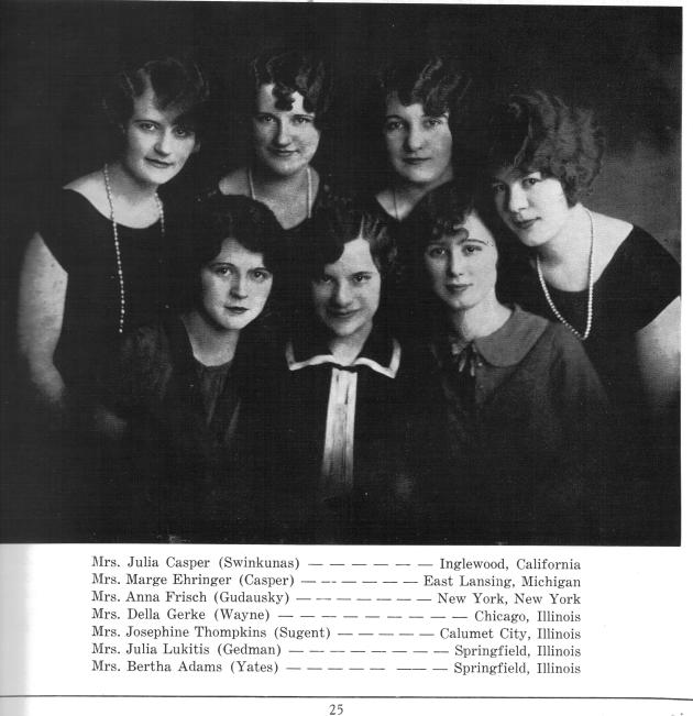 Photo of a group of church friends from the 1930s, published as an advertisement in the 1956 parish Golden Jubilee book.