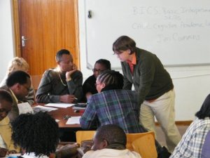 Colleen in action with South African colleagues