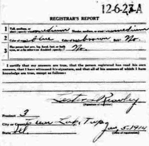 Straukas draft registration, page 2.