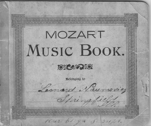 Leonard, Sr.'s hand-inked music book.  The quality of his handwriting indicates that he was literate before he arrived in the U.S. to mine coal. Note the Polonized spelling 