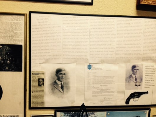 Museum's text about PMA martyrs, the "Mine Wars," 1932-36.