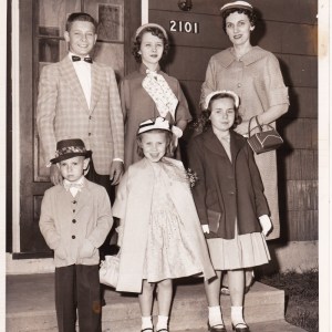 Top from left: Vito and Romualda Sidlauskas, Julia Wisnosky. Bottom from left: Julia's son, daughters Janice and Georgeann, 1950s.