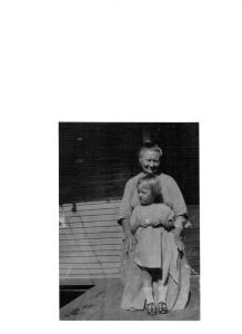 Anna (Sleveski) Mazika with her granddaughter Lillian Kavirt. Circa 1930.