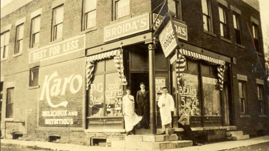 Broida Grocery Herman, Bud and Joe c. 1934. H. B. Broida family collection copy