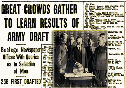 2 Draft Lottery Photo from NY Journal American, from the Harry Ransom Center, Univ. of Texas at Austin & ISR, July 21, 1917