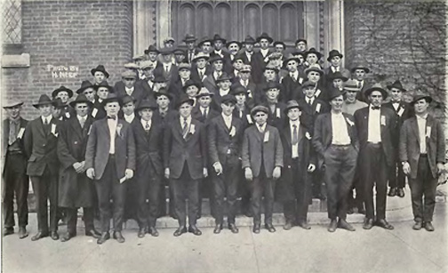 Gibas, William. Draft Board Group of 75 Men. April 28, 1918, Springfield, Ill. Photo Credit The honor book Sangamon County, Illinois, 1917-1919 official service record, by Duff, Nellie B