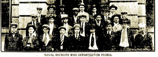Gregalunas. Naval Recruits Depart for Peoria. ISJ, July 6, 1918, p. 2
