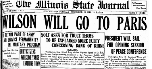 Wilson to Paris, Peace Conf. ISJ Nov. 19, 1918, p.1
